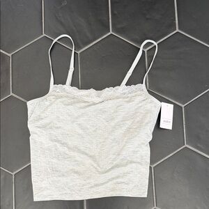 auden Light Gray Lace-Trim Camisole
